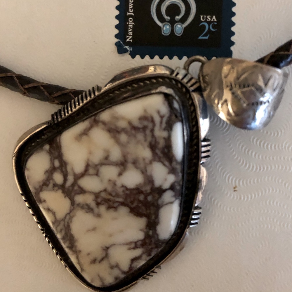 Wild Horse Cabochon Pendant and Earrings set in Sterling Silver. Artisan LE - Picture 4 of 12